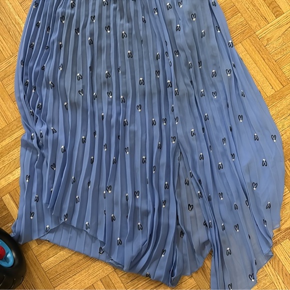 💕HP💕Maje jengo has pleated heart print midi blue skirt - Picture 6 of 7